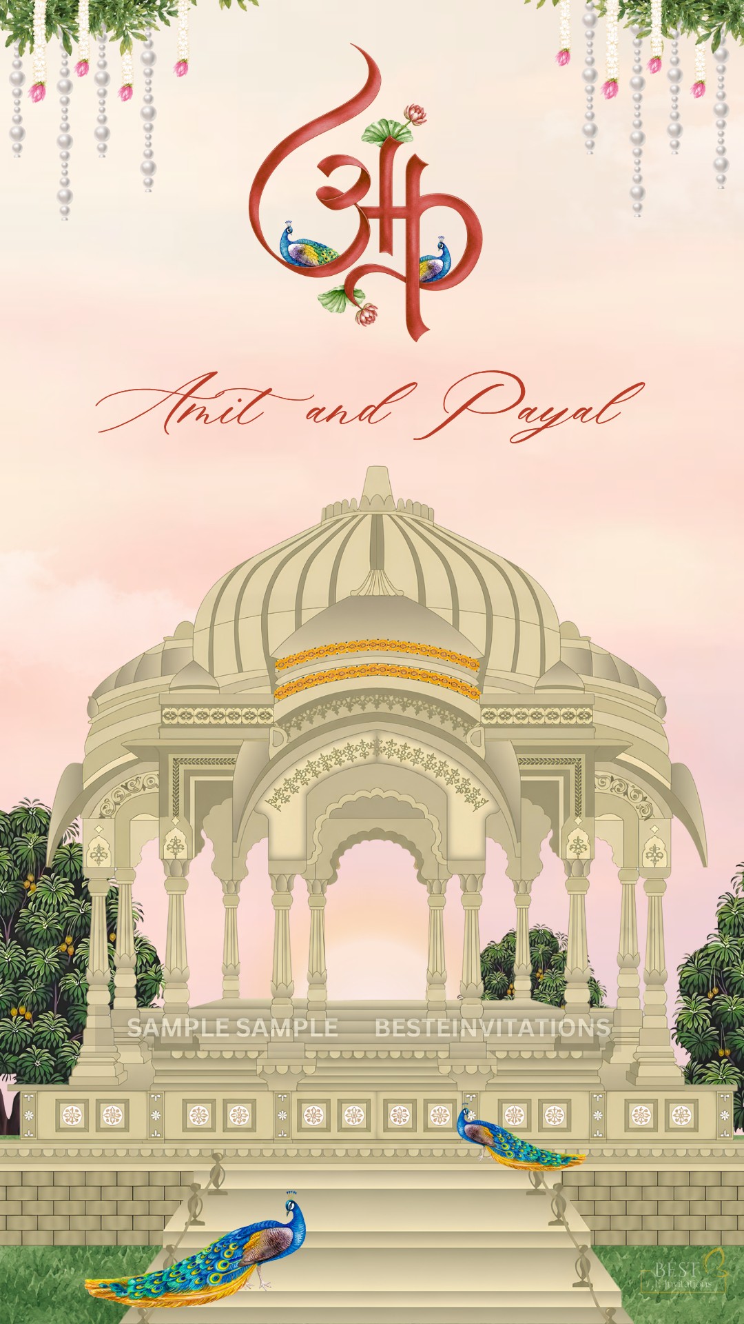 Amit and Payal wedding invitation cover